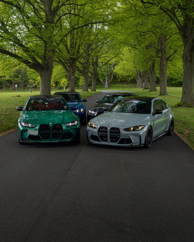 BMW M3 duo under trees